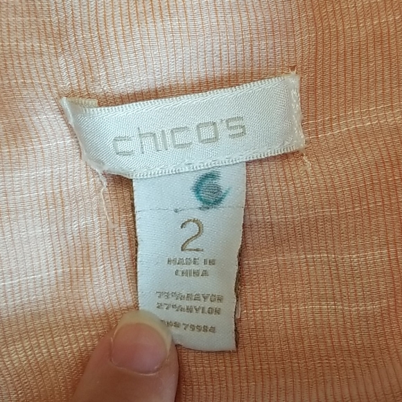Chicos Button Front Long Sleeve Semi Sheer… - Picture 6 of 6